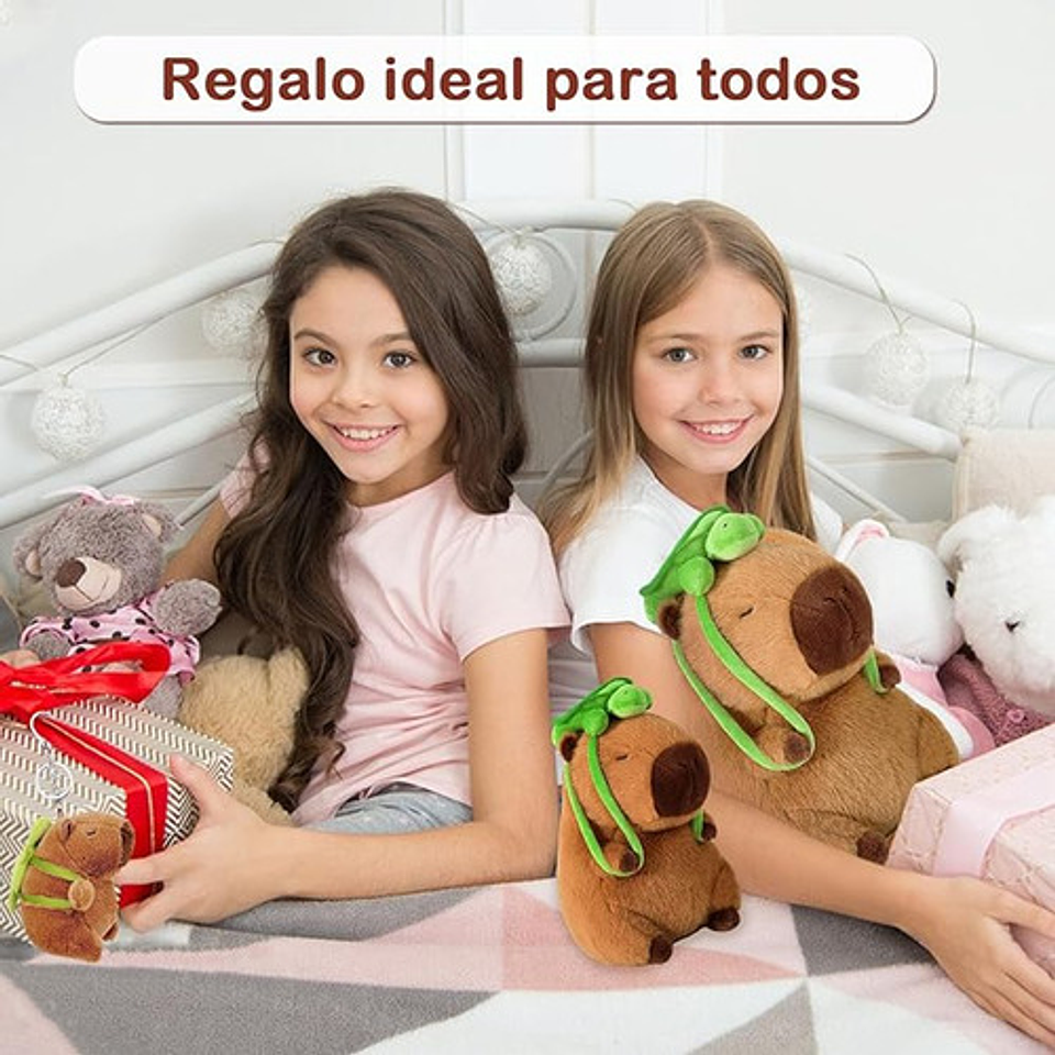 Juguetes De Peluche De Capibara Y Mochilas Pequeñas Con Forma De Tortuga Marrón Claro 5