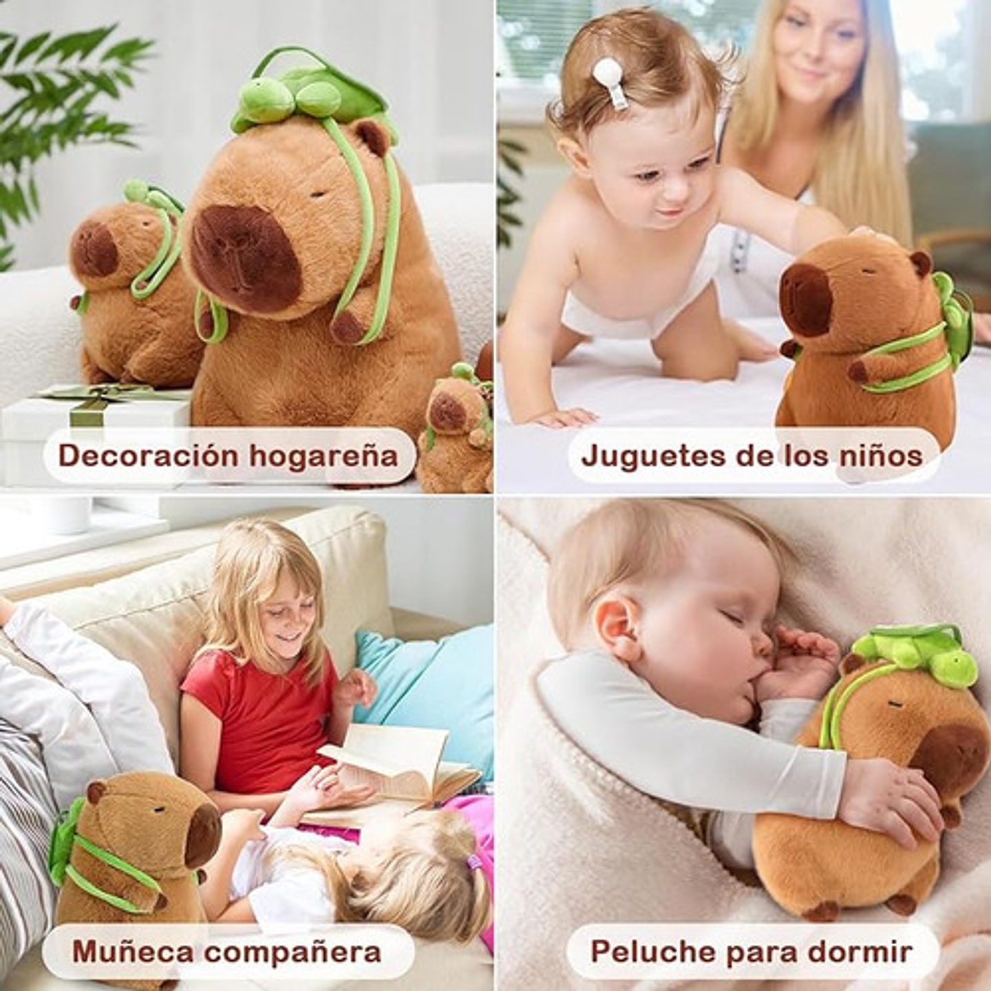 Juguetes De Peluche De Capibara Y Mochilas Pequeñas Con Forma De Tortuga Marrón Claro 6
