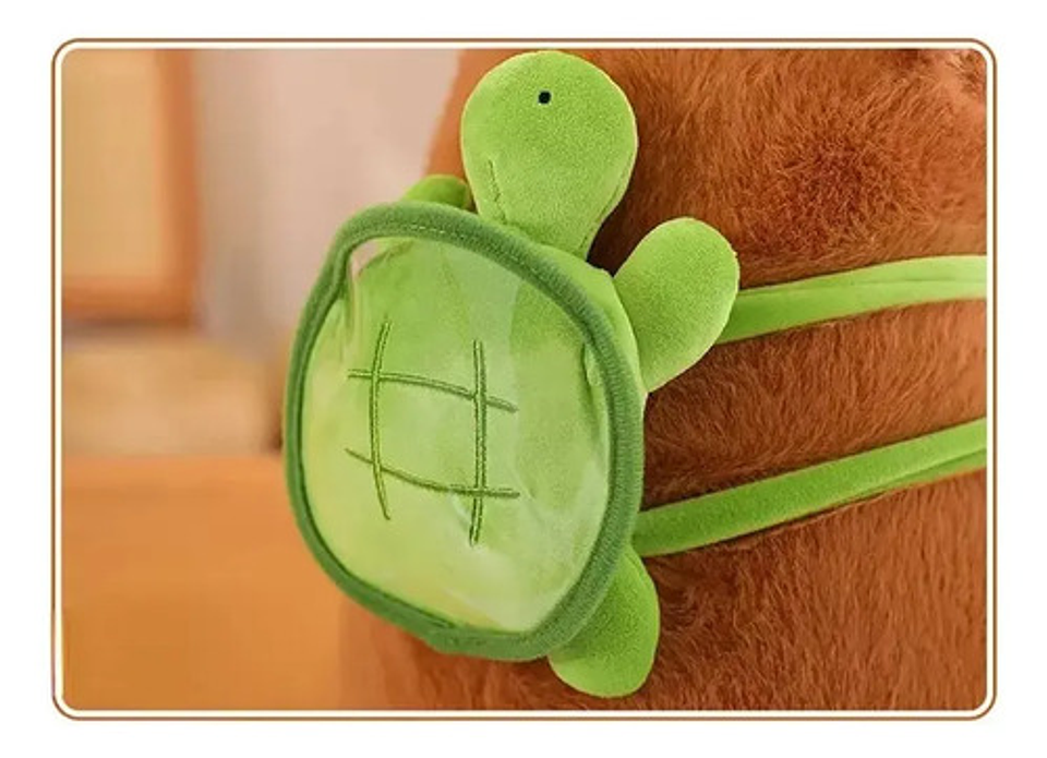 Juguetes De Peluche De Capibara Y Mochilas Pequeñas Con Forma De Tortuga Marrón Claro 6