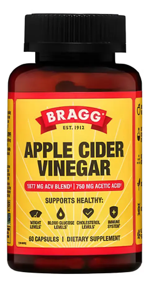Suplemento Vinagre De Sidra De Manzana Keto Bragg 60 Cáps