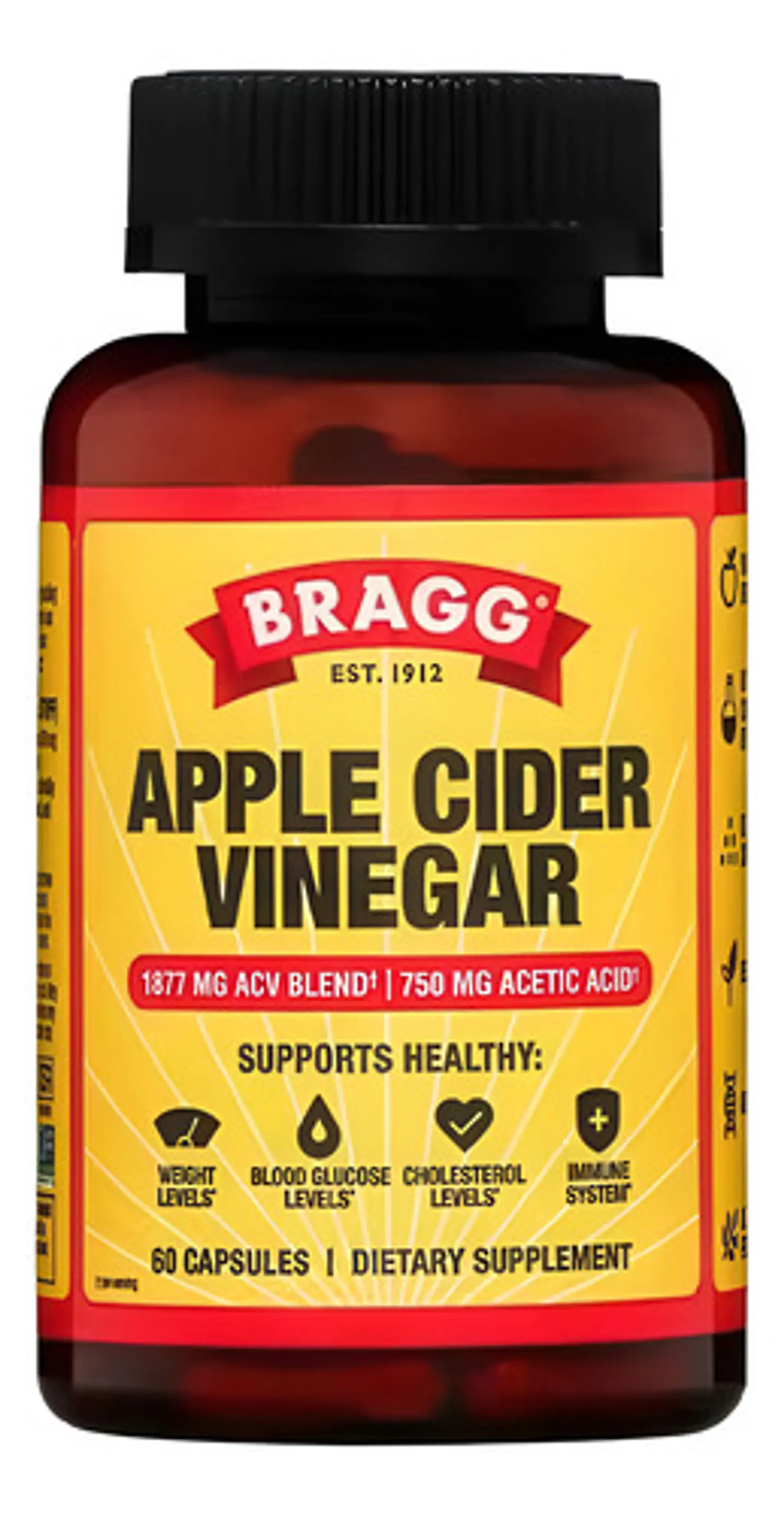 Suplemento Vinagre De Sidra De Manzana Keto Bragg 60 Cáps 1