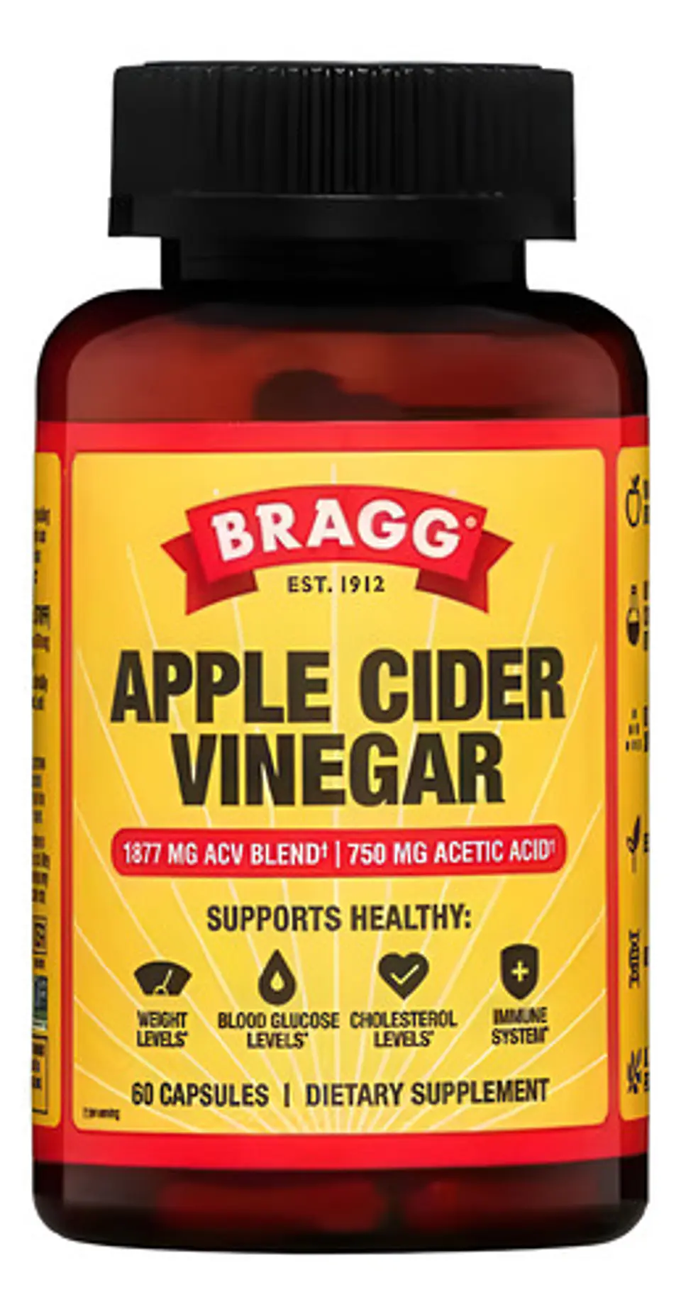 Suplemento Vinagre De Sidra De Manzana Keto Bragg 60 Cáps 1