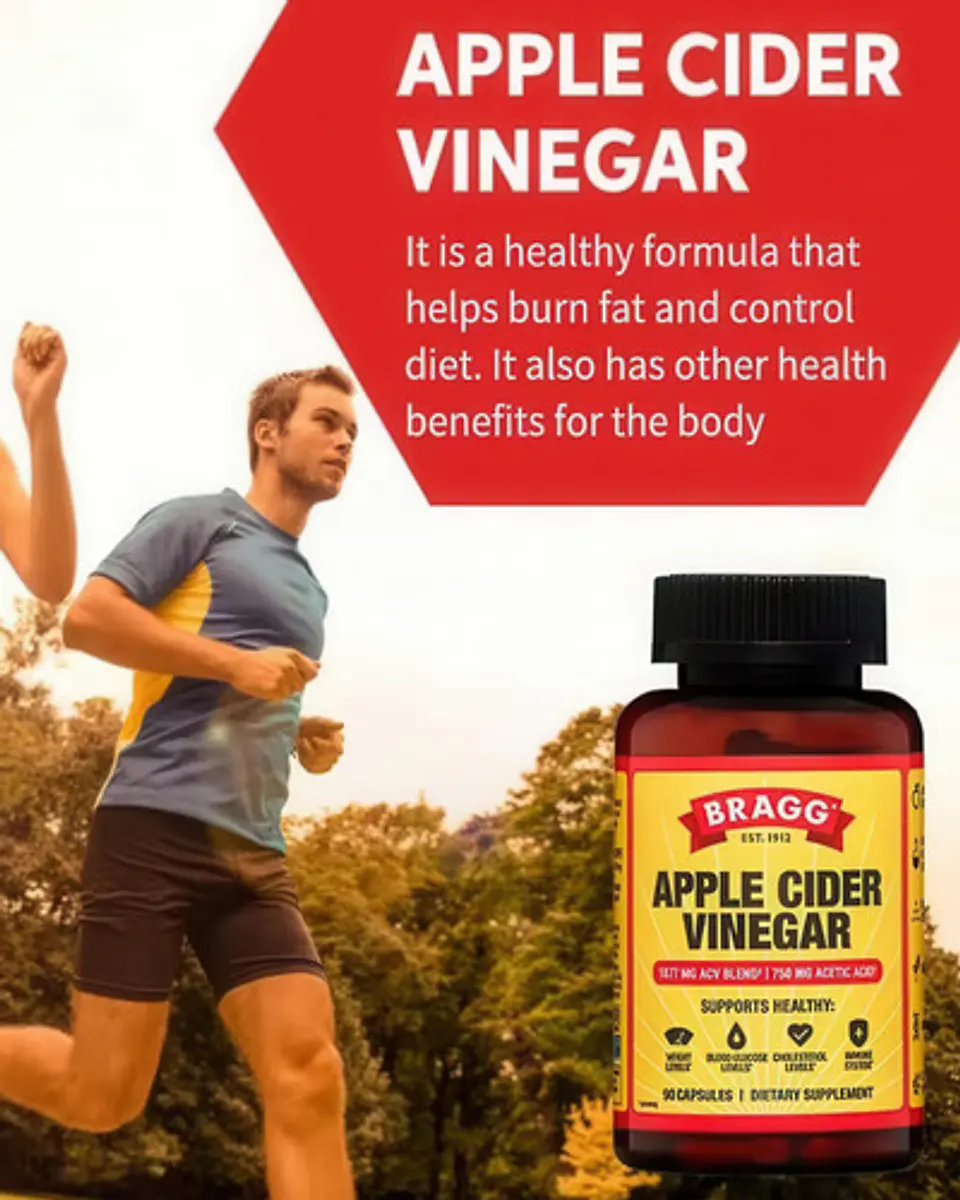 Suplemento Vinagre De Sidra De Manzana Keto Bragg 60 Cáps 3