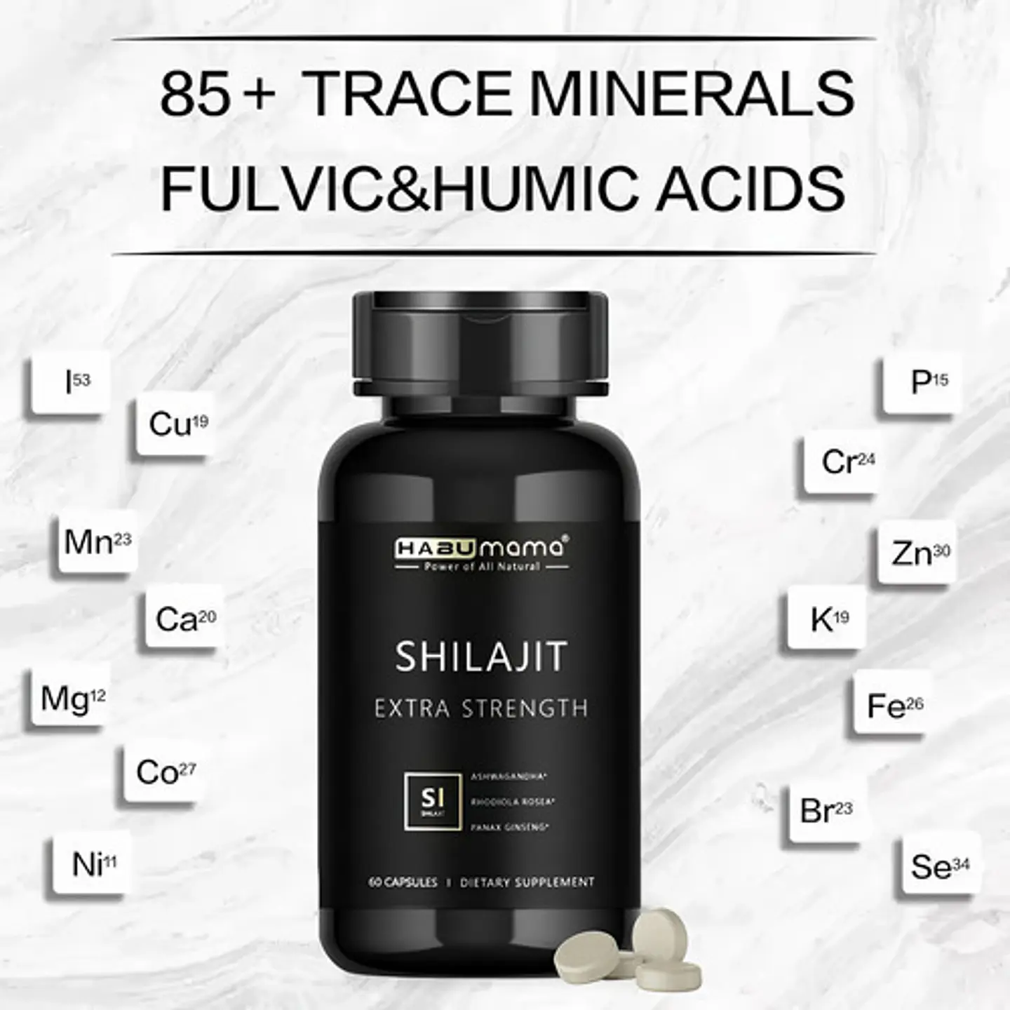 Suplemento Shilajit Complex Ashwagandha Rhodiola & Cúrcuma 3