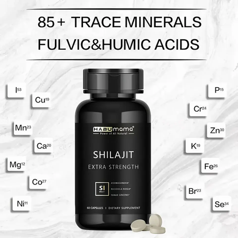 Suplemento Shilajit Complex Ashwagandha Rhodiola & Cúrcuma 3