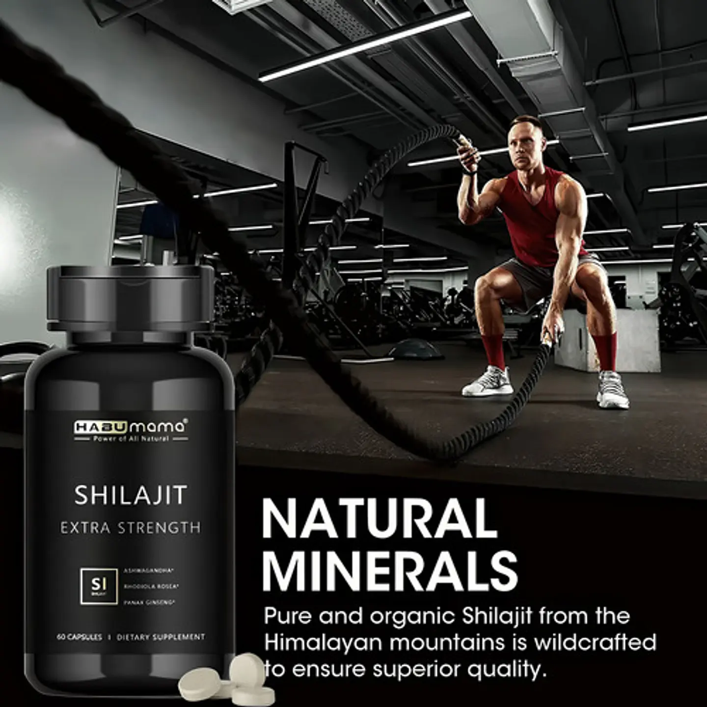 Suplemento Shilajit Complex Ashwagandha Rhodiola & Cúrcuma 7