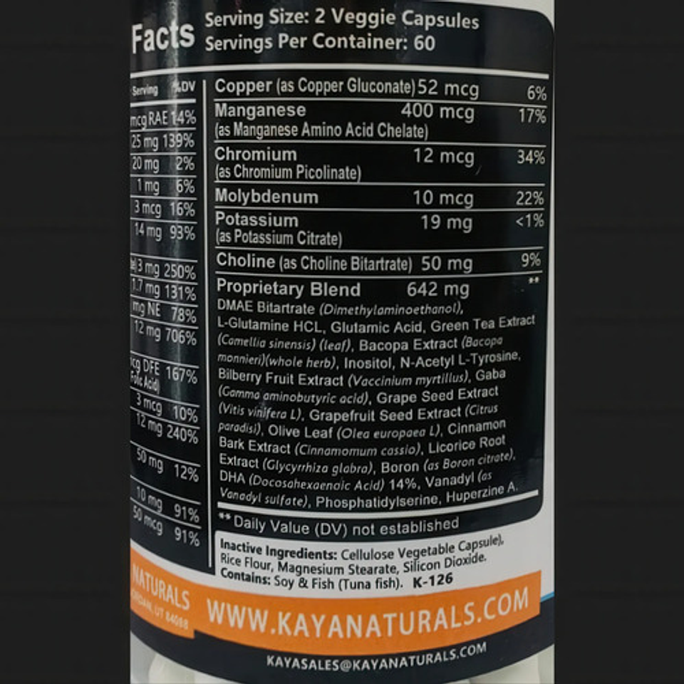 Nootrópico Potenciador Cognitivo Memoria Antiestrés 120 Cáps 3