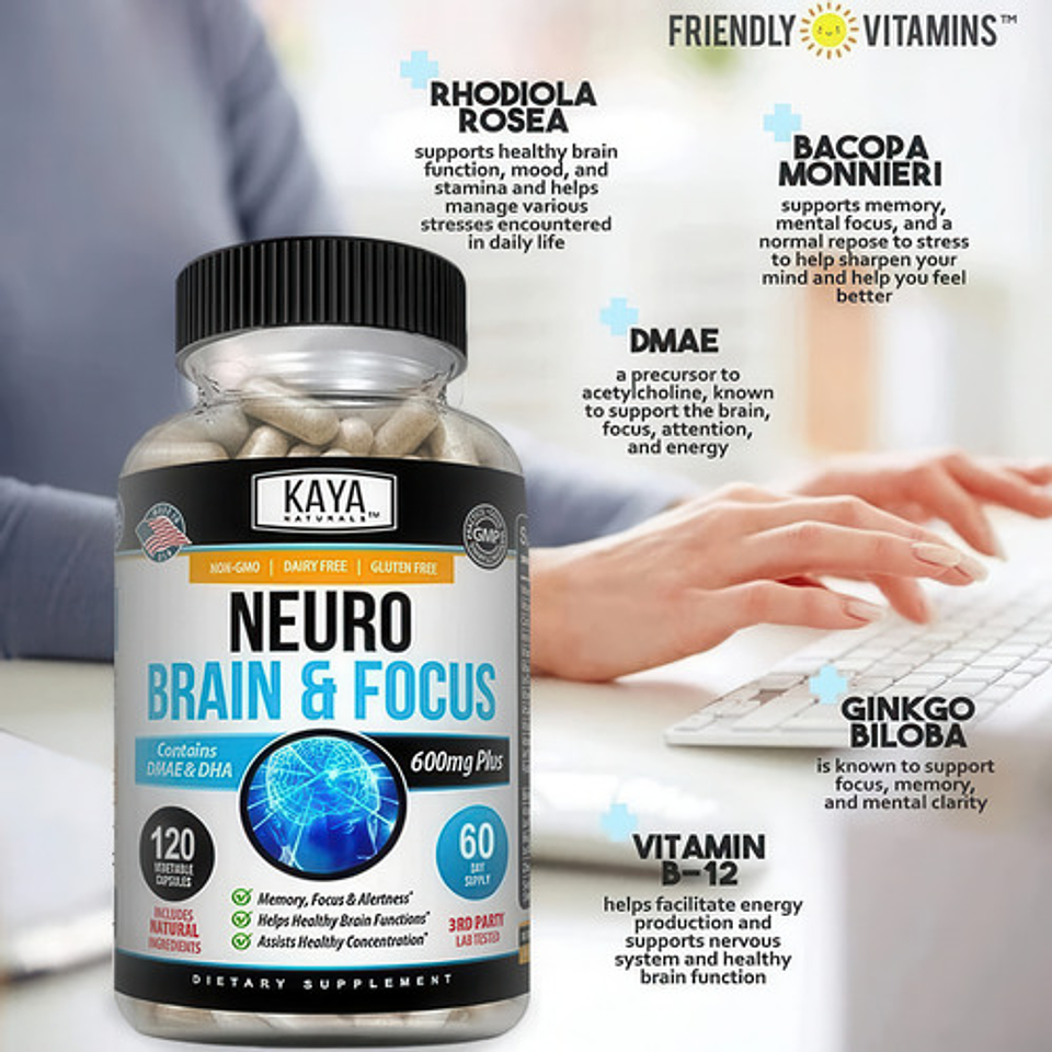 Nootrópico Potenciador Cognitivo Memoria Antiestrés 120 Cáps 5