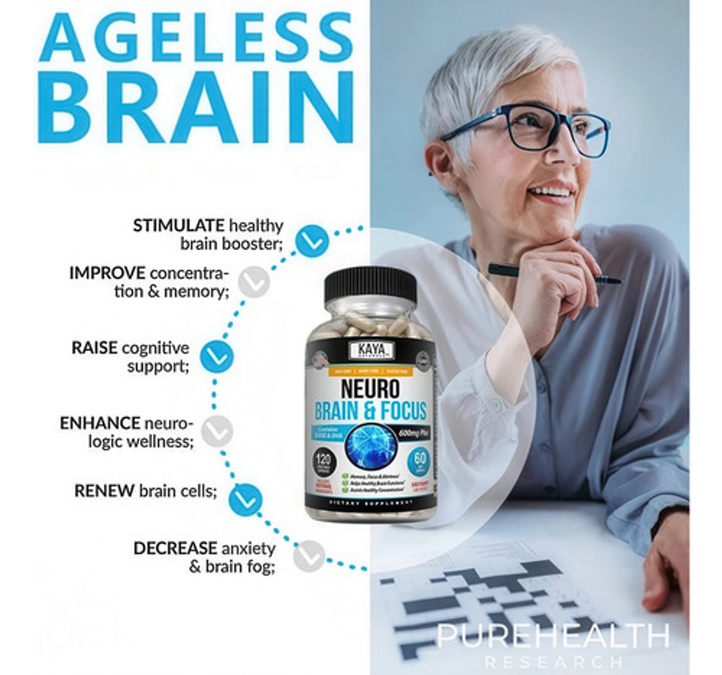 Nootrópico Potenciador Cognitivo Memoria Antiestrés 120 Cáps 6