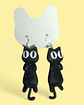 Aros Aretes Pendientes De Gato Gatito Colgantes Petlovers - Miniatura 2