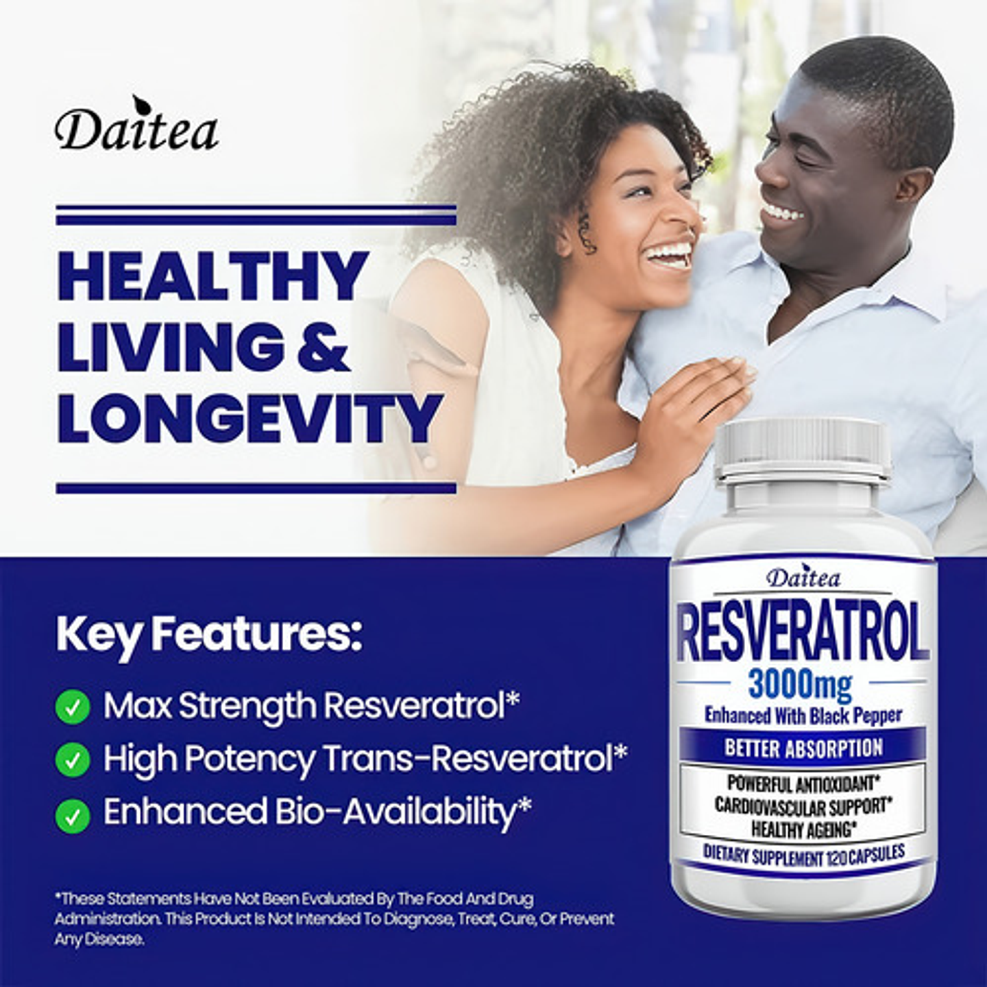 Resveratrol 3000 Mg 60 Cápsulas Suplemento Original 4