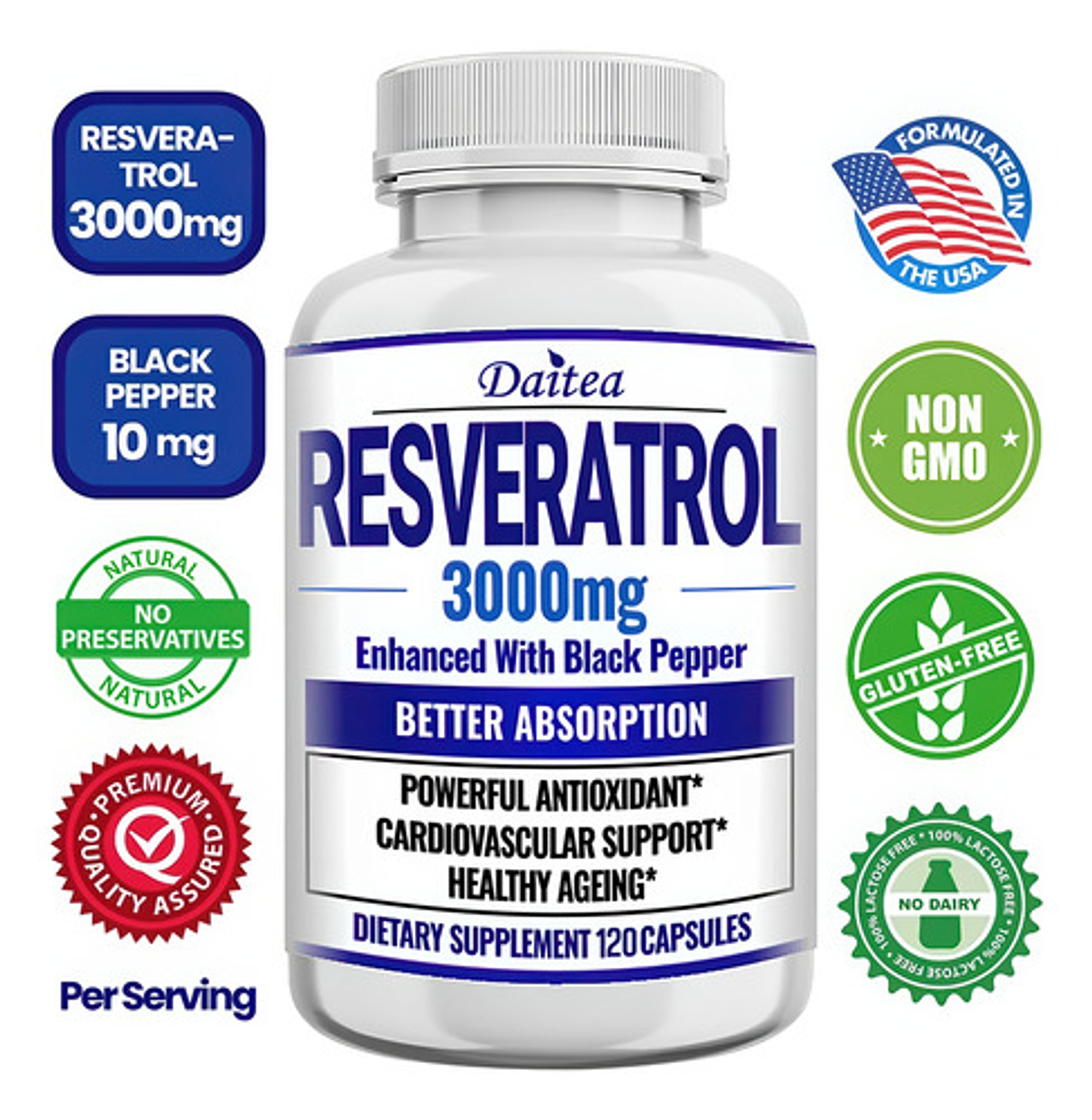 Resveratrol 3000 Mg 60 Cápsulas Suplemento Original 7