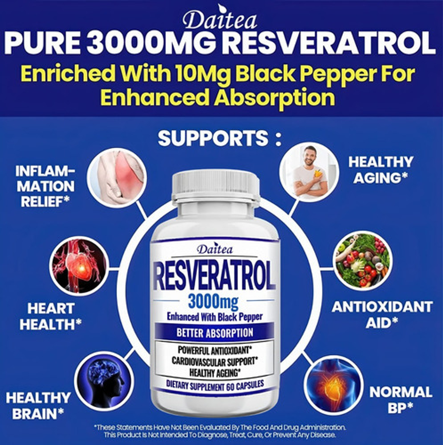 Resveratrol 3000 Mg 60 Cápsulas Suplemento Original 8
