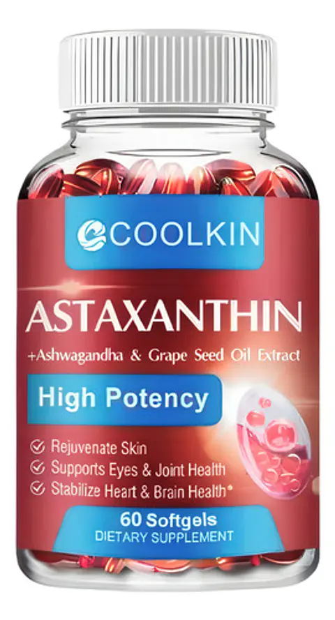 Astaxantina 24Mg Con Aceite De Uva Y Ashwagandha 60 Cápsulas