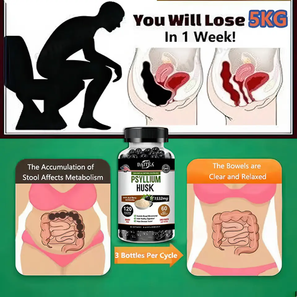 Psyllium Husk Enzimas Digestivas Control De Peso 120 Cáp 7