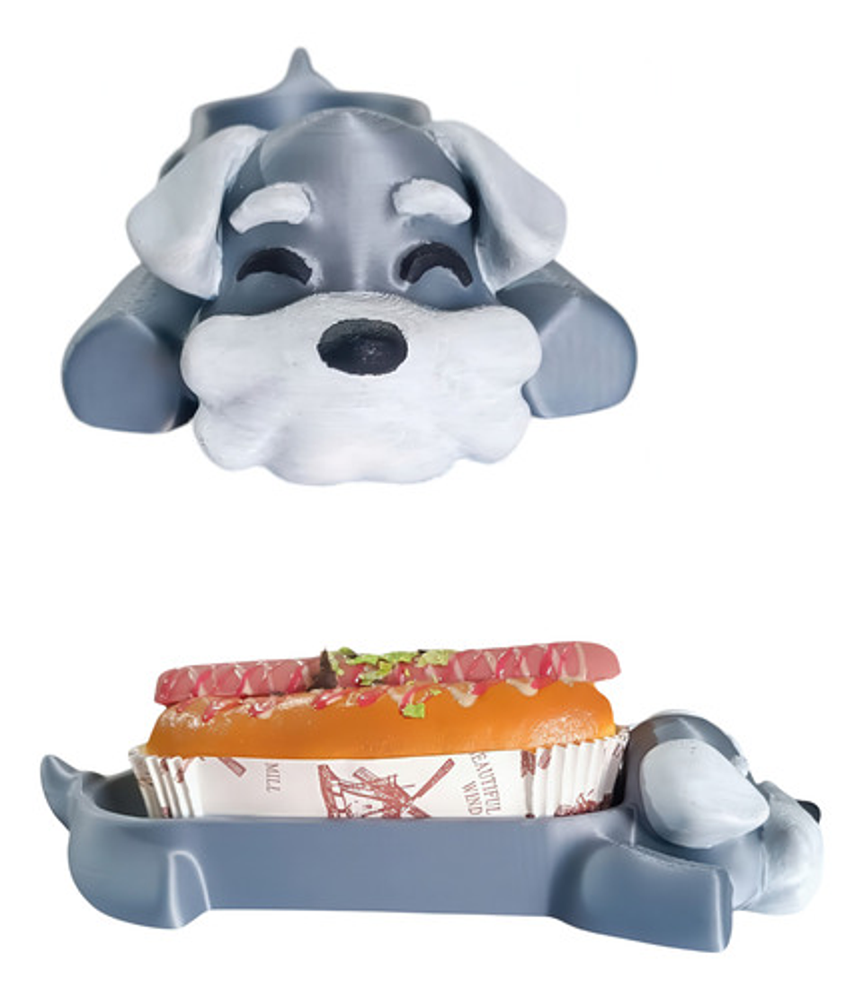 Porta Completo Hotdog Diseño Schnauzer Tamaño L ( 1 Unidad) 1