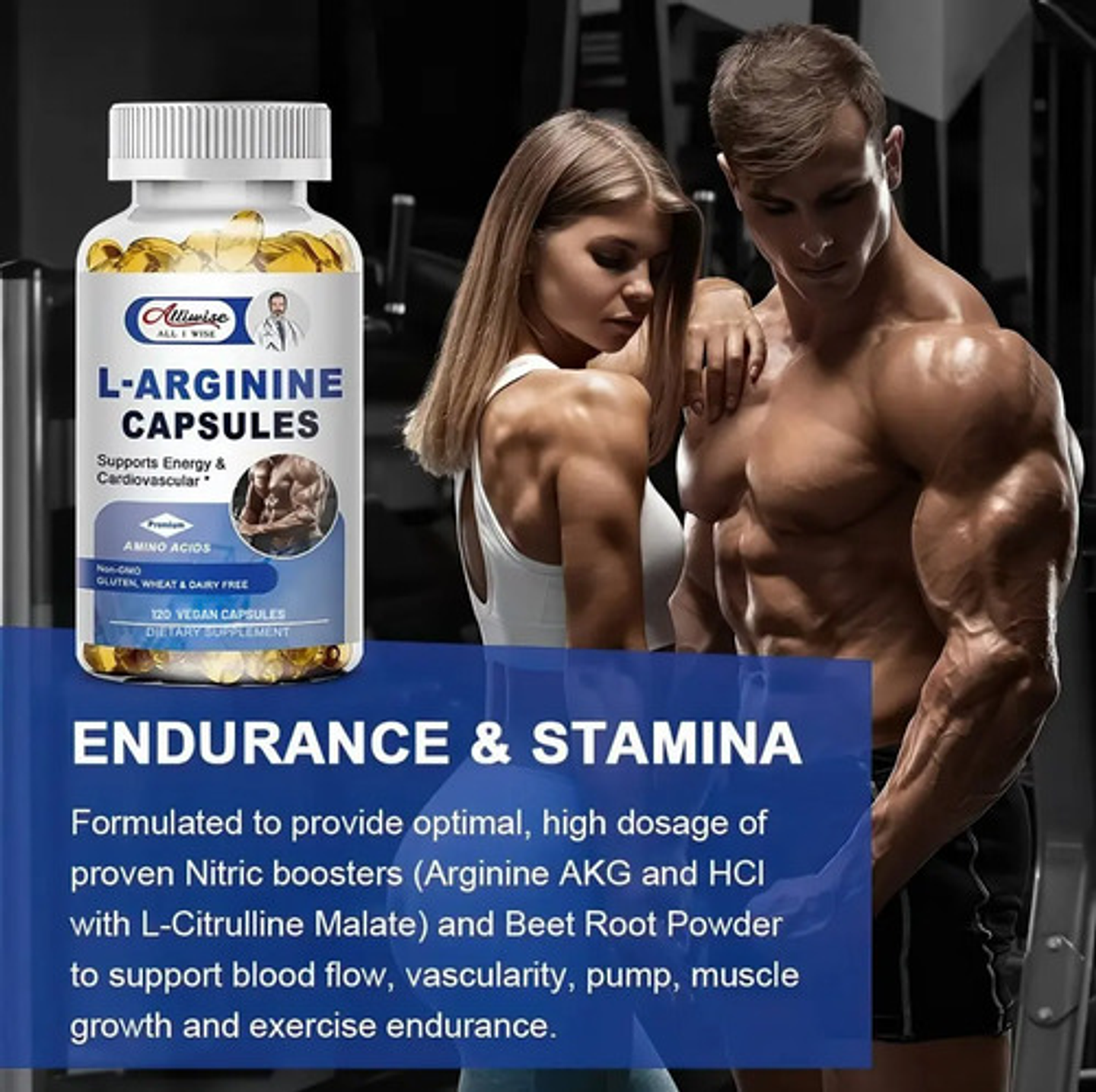 L-arginina Alliwise Cápsulas Para Energía Cardiovascular 3