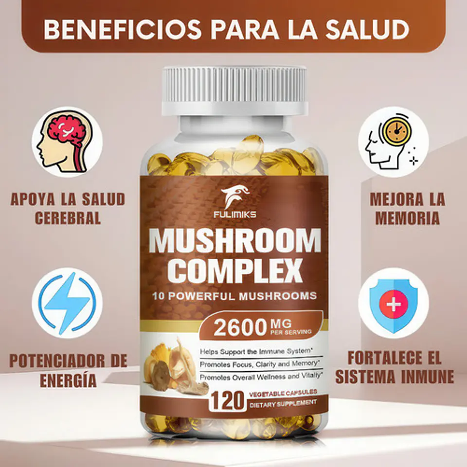 Melena De León Mushroom Complex Softgels 120 Unidades 3