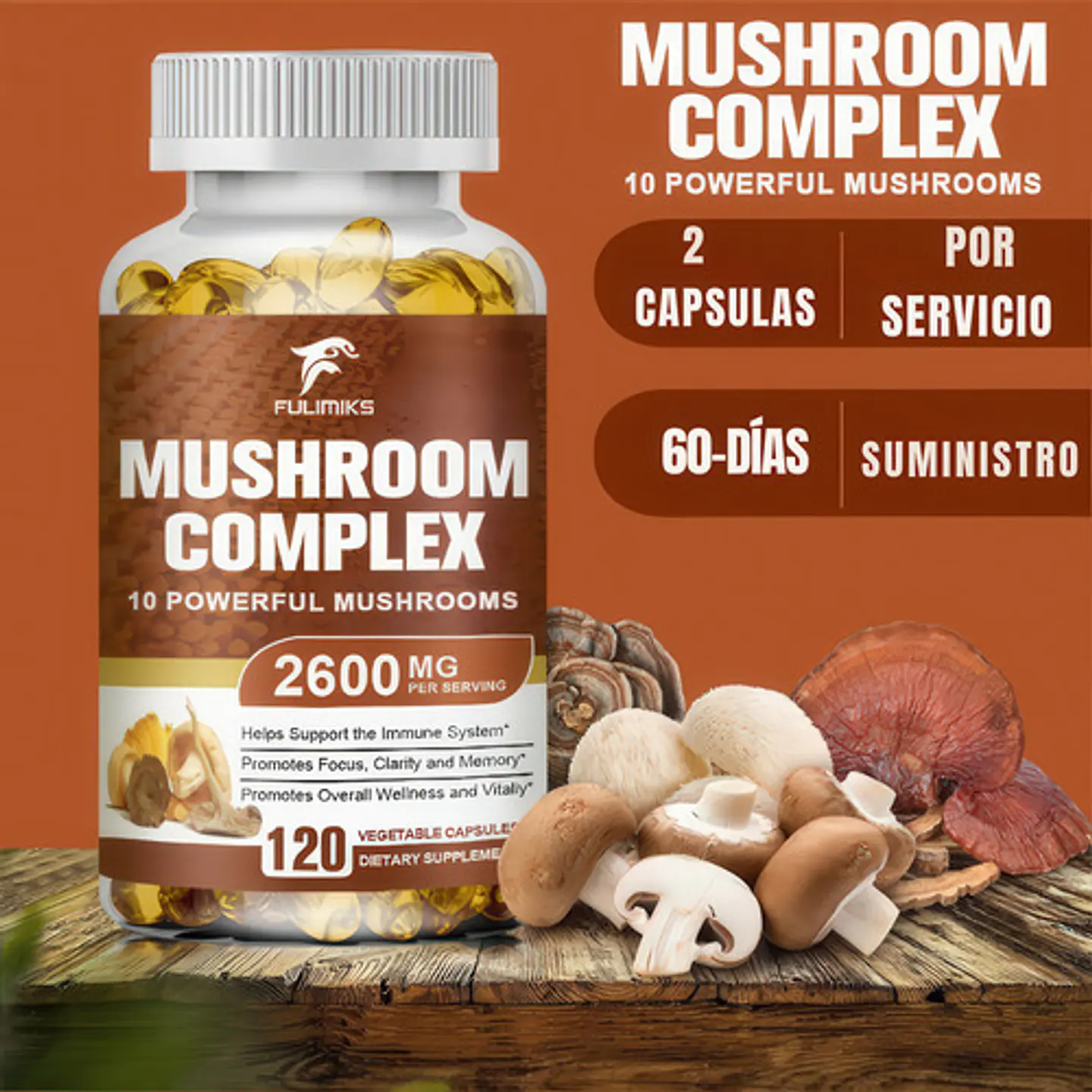Melena De León Mushroom Complex Softgels 120 Unidades 4