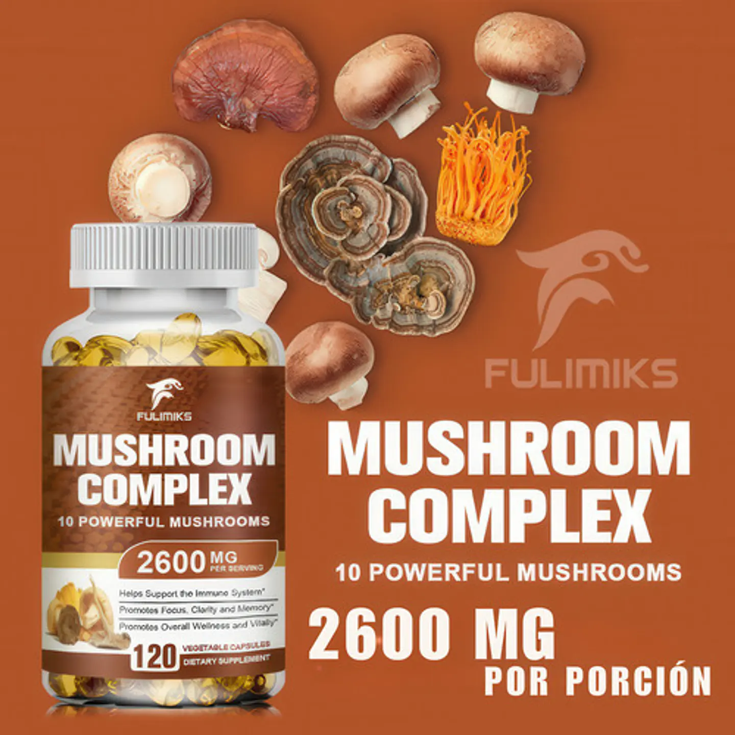 Melena De León Mushroom Complex Softgels 120 Unidades 7
