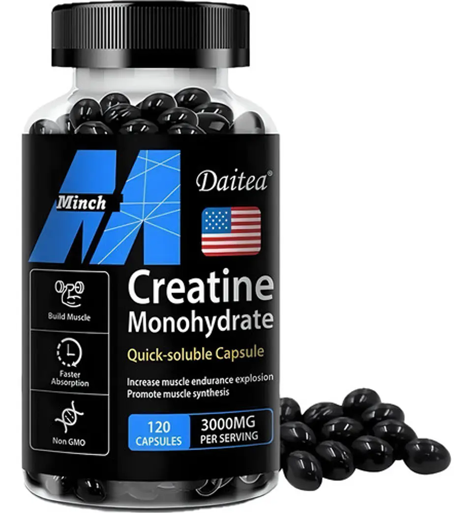 Creatina Monohydrate 120 Capsulas 3000Mg Sabor Sin Sabor 1
