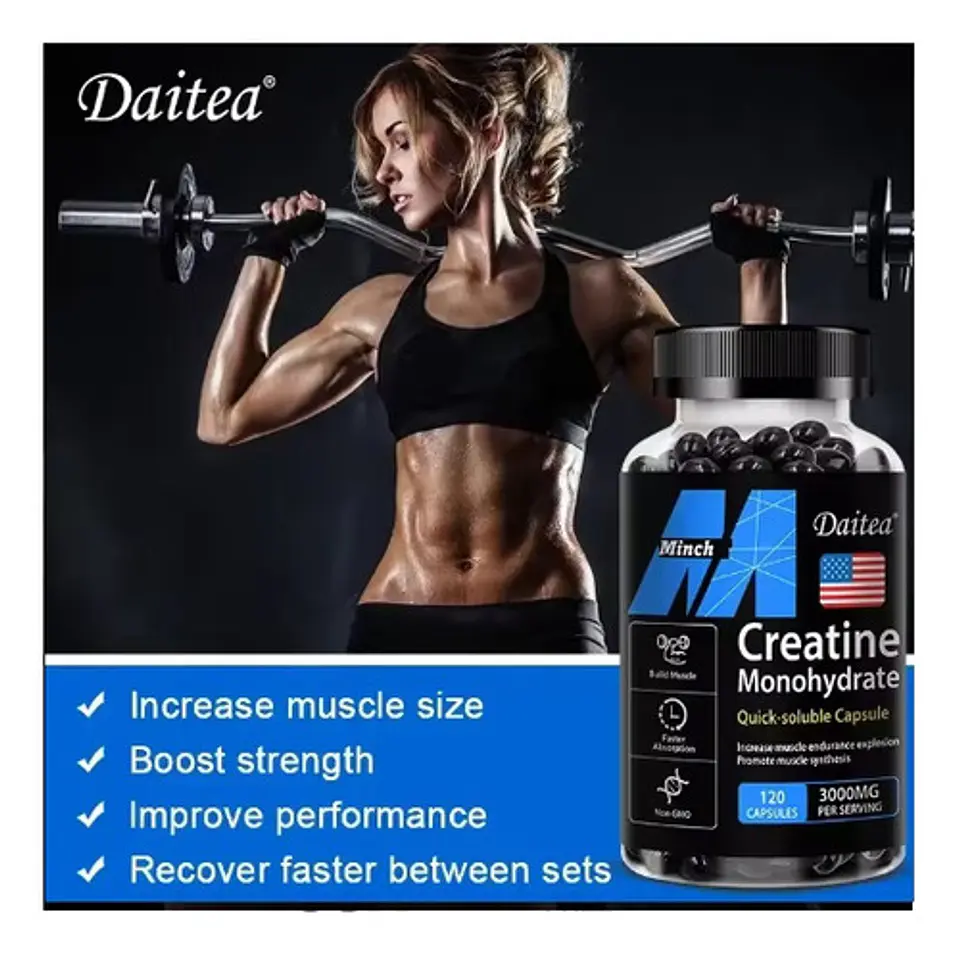 Creatina Monohydrate 120 Capsulas 3000Mg Sabor Sin Sabor 5