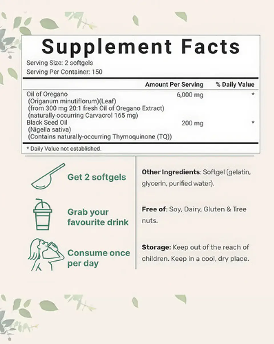 Aceite De Orégano 6000 Mg 300 Cápsulas Blandas 2