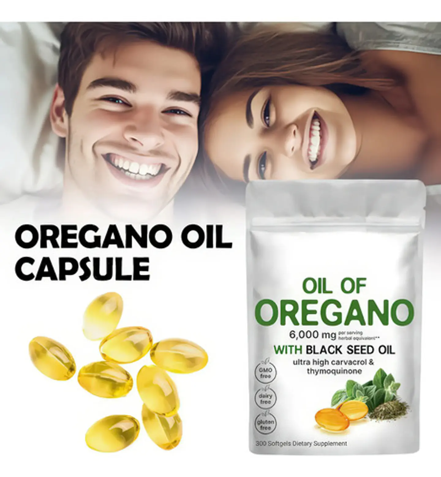 Aceite De Orégano 6000 Mg 300 Cápsulas Blandas 6