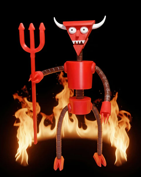 Figura De Diablo Robot Futurama 17cms Articulada