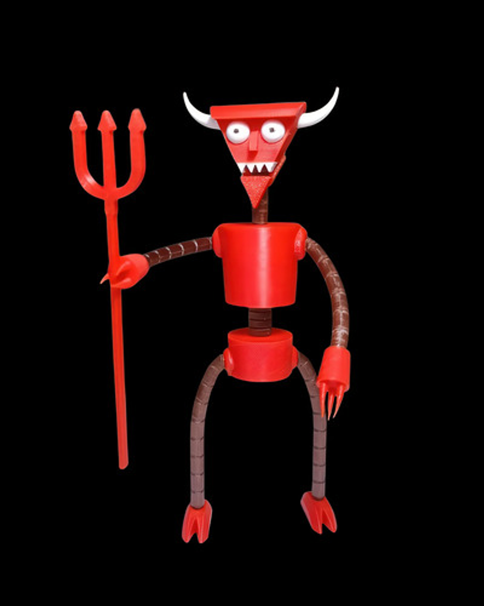 Figura De Diablo Robot Futurama 17cms Articulada 7
