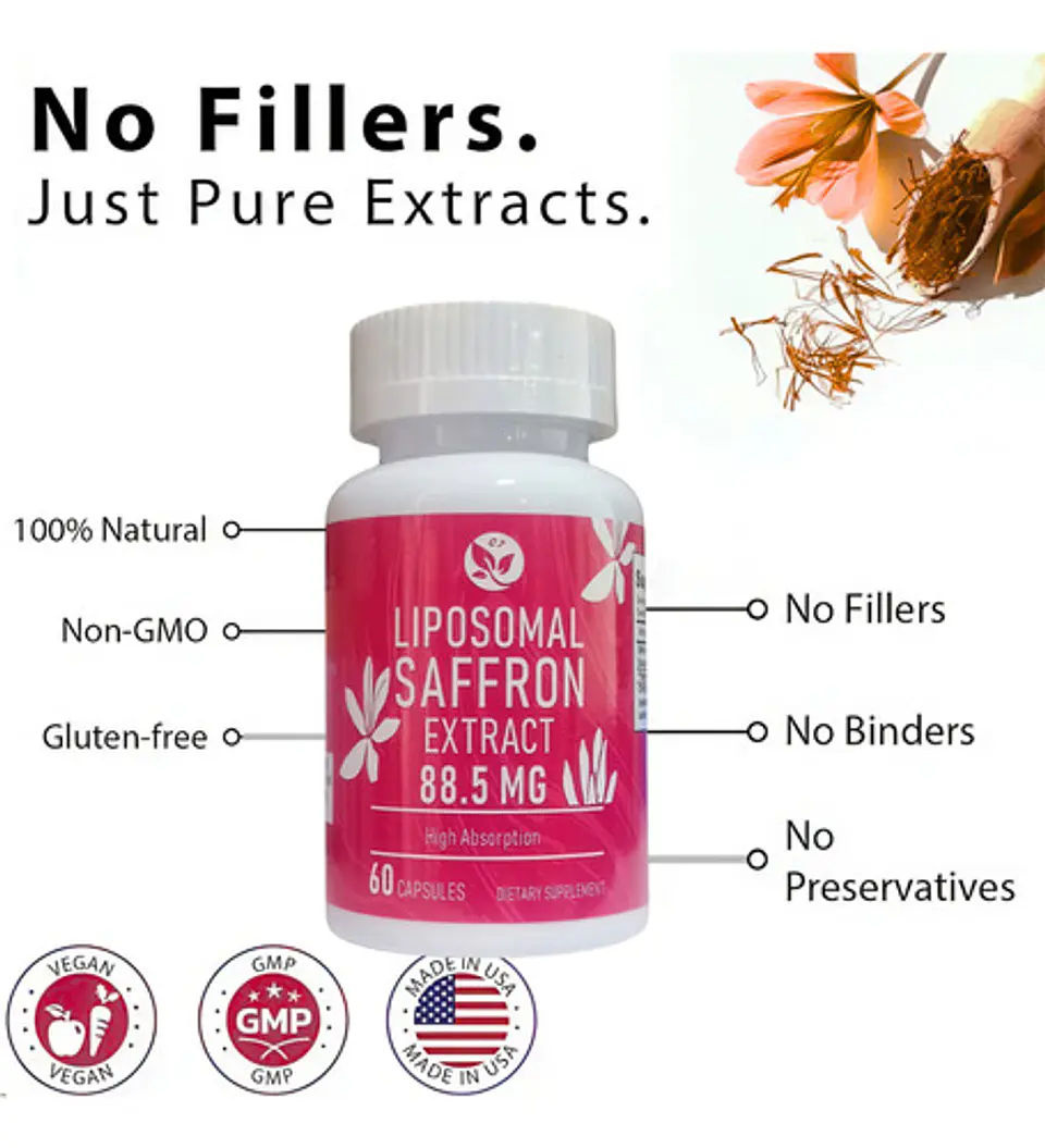 Azafrán Saffron Liposomal 88.5Mg 60 Cápsulas Veganas 5