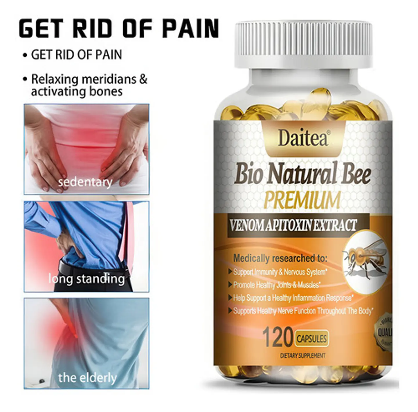 Extracto Veneno De Abeja + Glucosamina Premium 120 Cápsulas 4