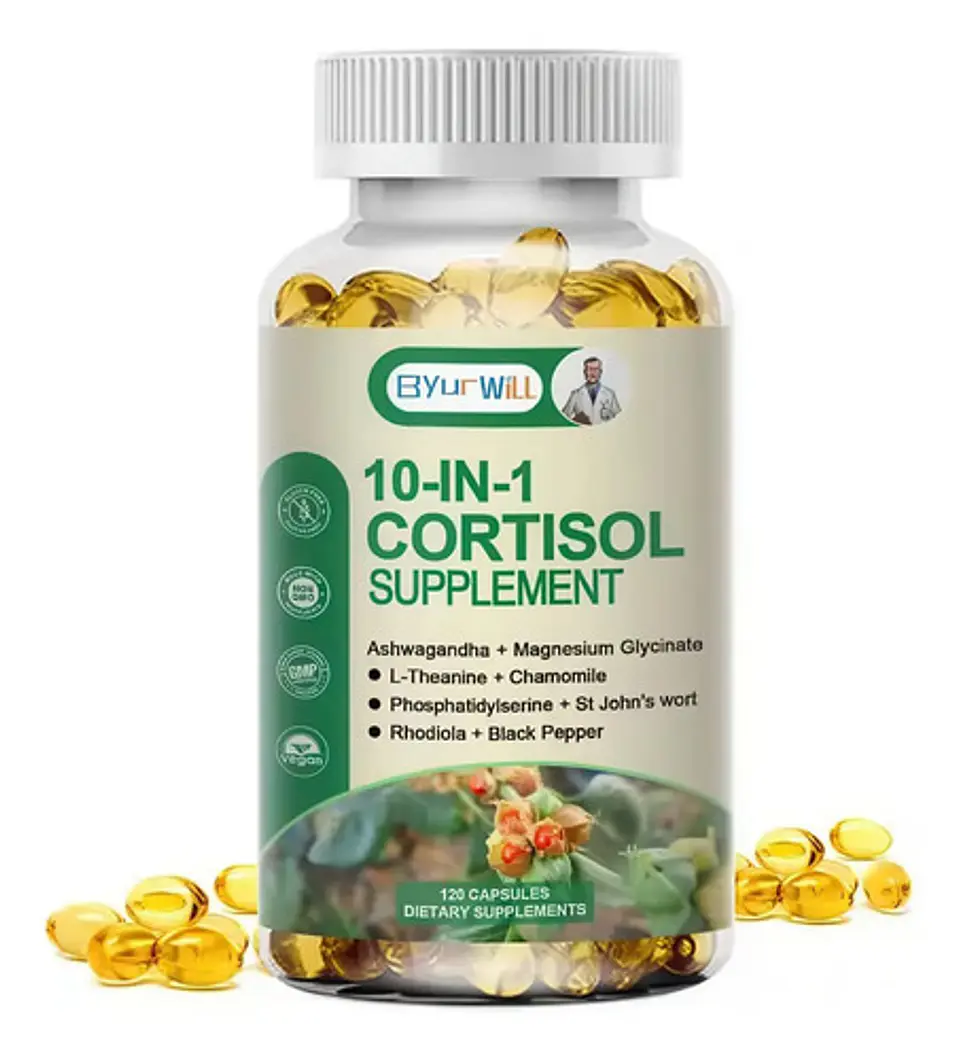 Suplemento Control Cortisol Ashwagandha Radiola Magnesio D3 1
