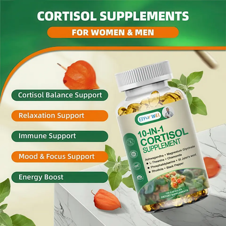 Suplemento Control Cortisol Ashwagandha Radiola Magnesio D3 6