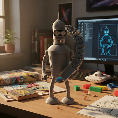 Futurama Bender Figura 3d 20cms Articulado