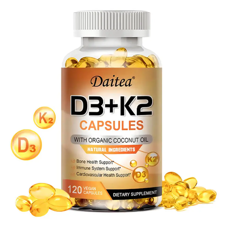 Vitamina D3 Daitea 120Caps. 5000 Ui+ Vitak2 Sist.Inmune,Óseo Sabor Sin Sabor 2