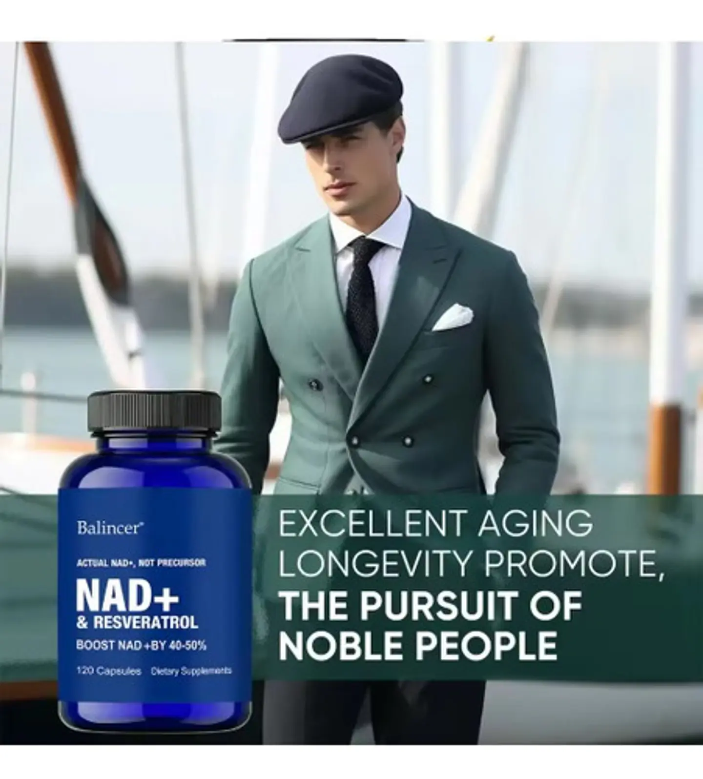 NAD+ Resveratrol Balincer 120 Capsulas sin Sabor 7