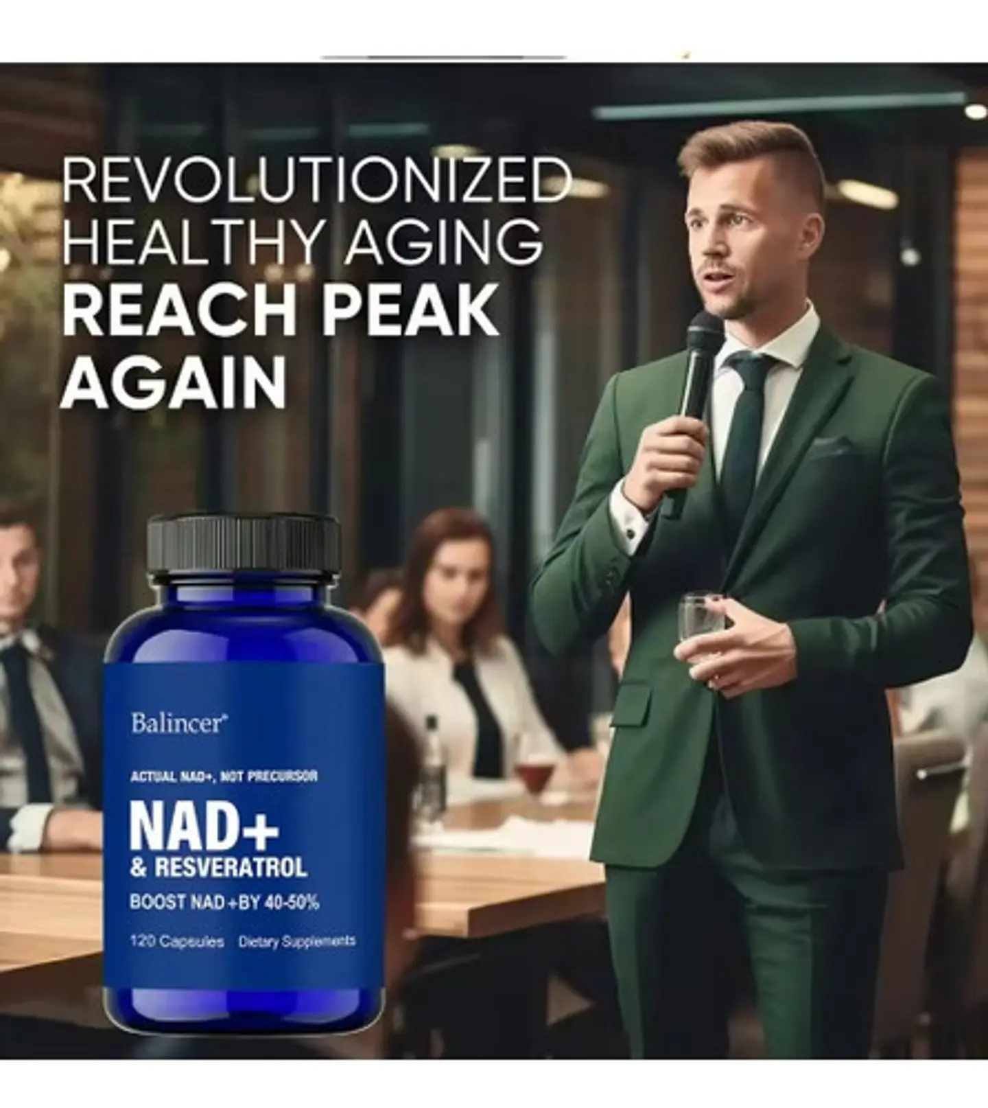 NAD+ Resveratrol Balincer 120 Capsulas sin Sabor 9