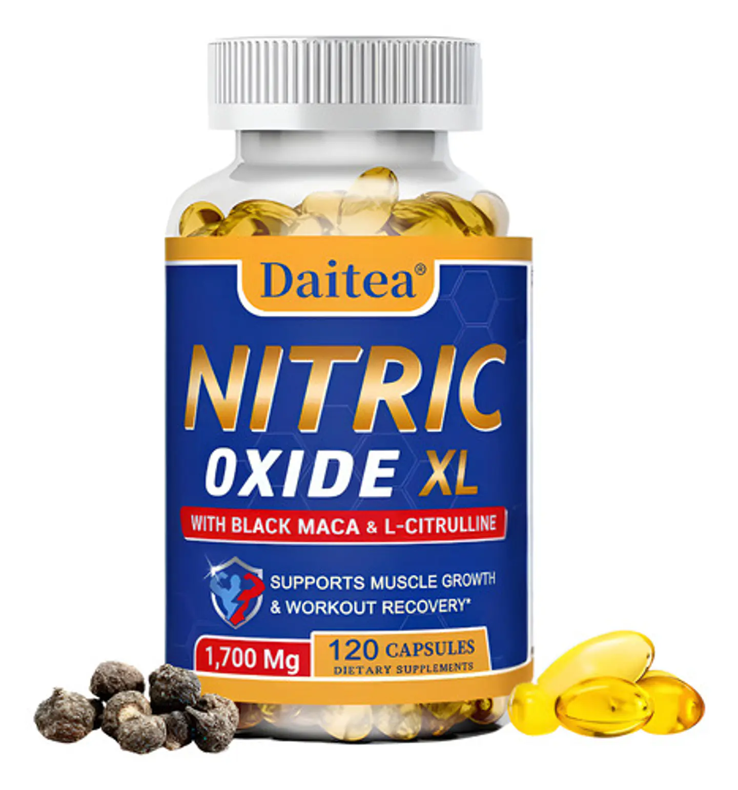 Óxido Nítrico Xl Daitea 1700mg  Maca L-citrulina 120 Cáp 1