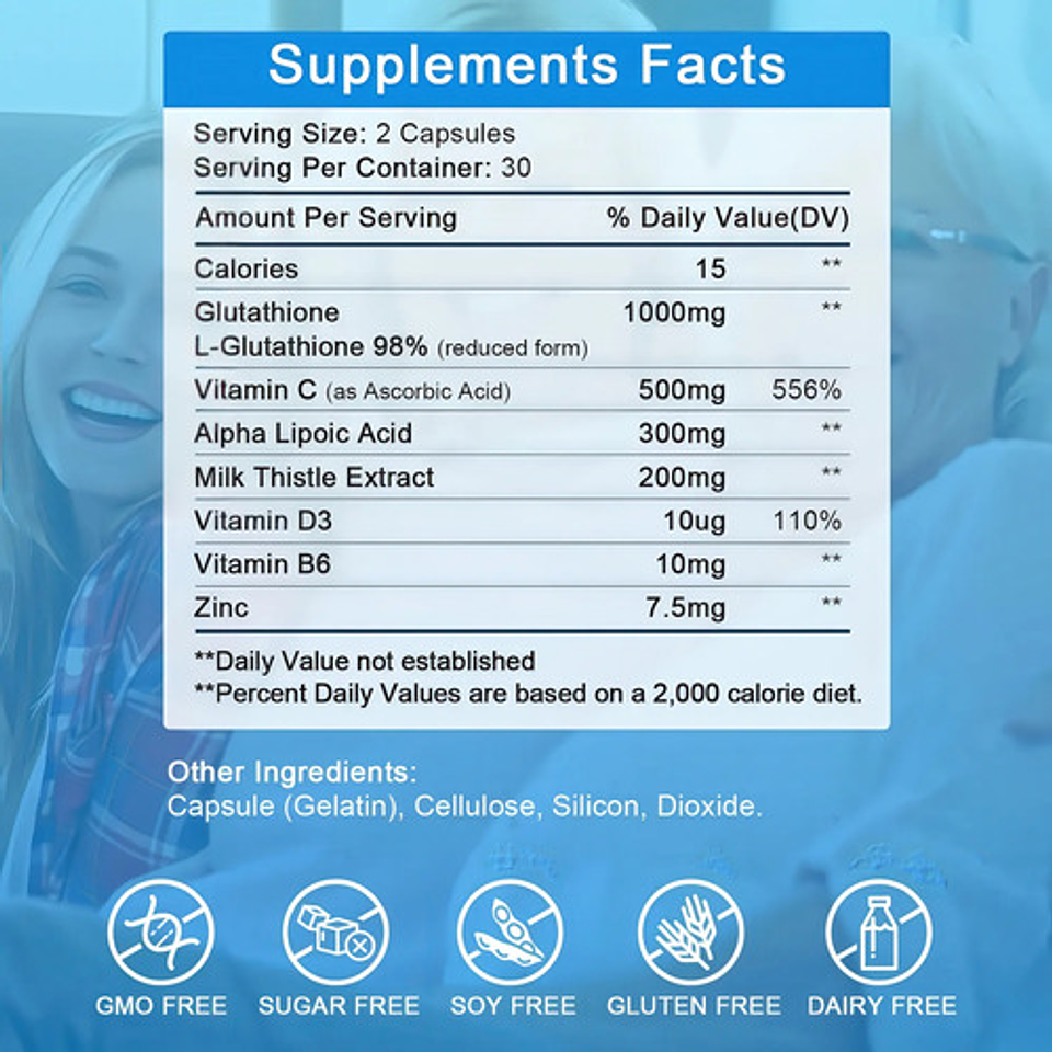 Glutatión Liposomal  60 Cápsulas Sin Sabor 2