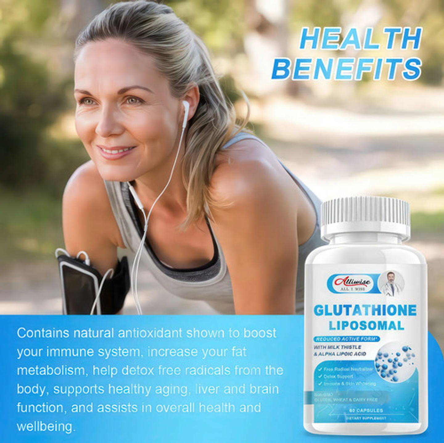 Glutatión Liposomal  60 Cápsulas Sin Sabor 3