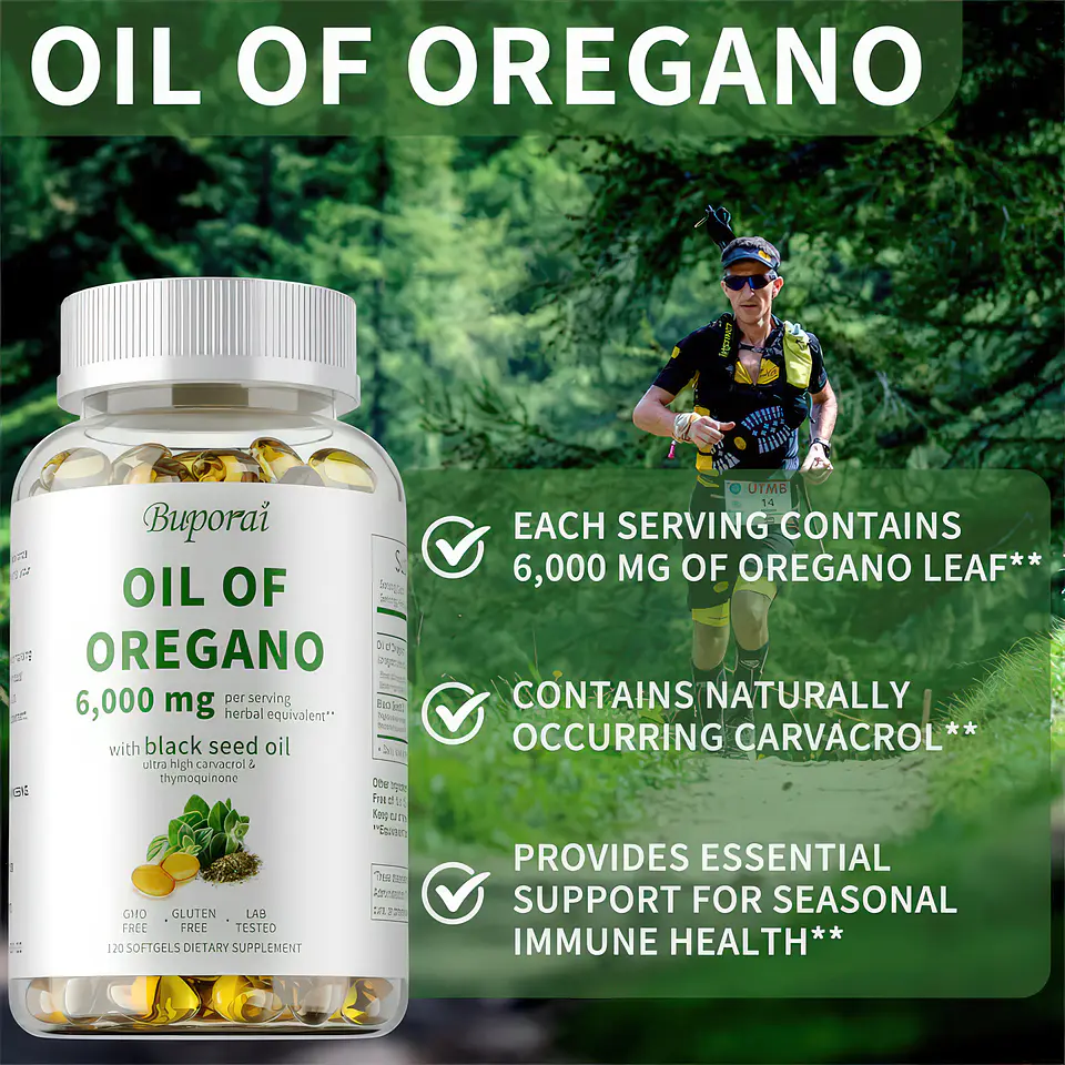 Aceite De Orégano Con Carvacrol Buporai De 120 Cápsulas 6