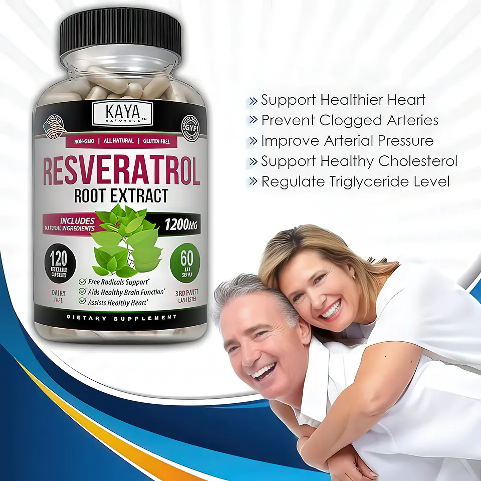 Kaya Naturals Resveratrol Extracto de Raíz 1200mg (50% Trans-Resveratrol) - 120 Cápsulas Vegetales 4