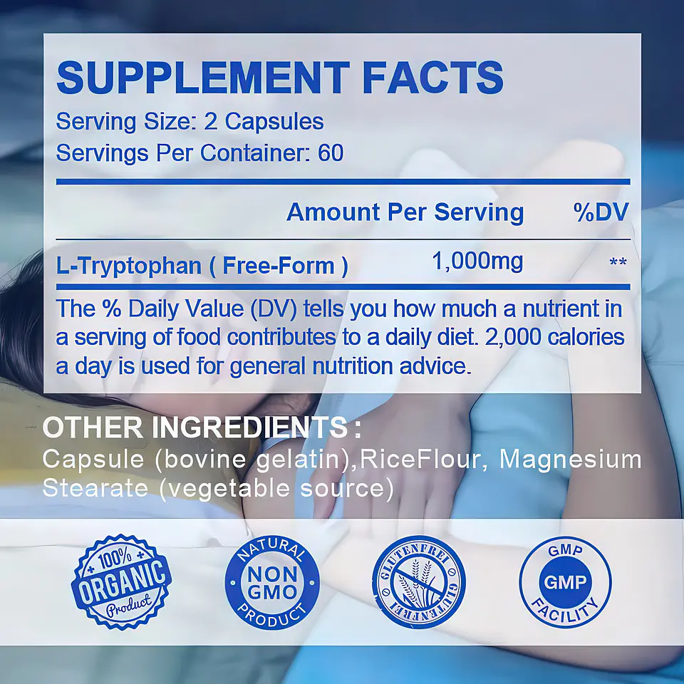 L-Triptófano 1000 mg Alliwise - 120 Cápsulas 7