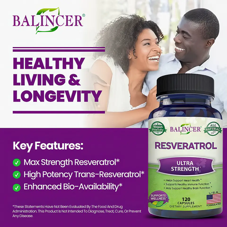 Resveratrol 1000 mg Máximo Poder Antioxidante 60 Cápsulas 2