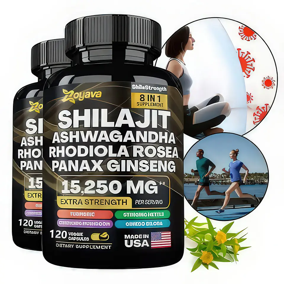 Zoyava Shilajit + Ashwagandha + Rhodiola + Panax 120 Cápsulas 5
