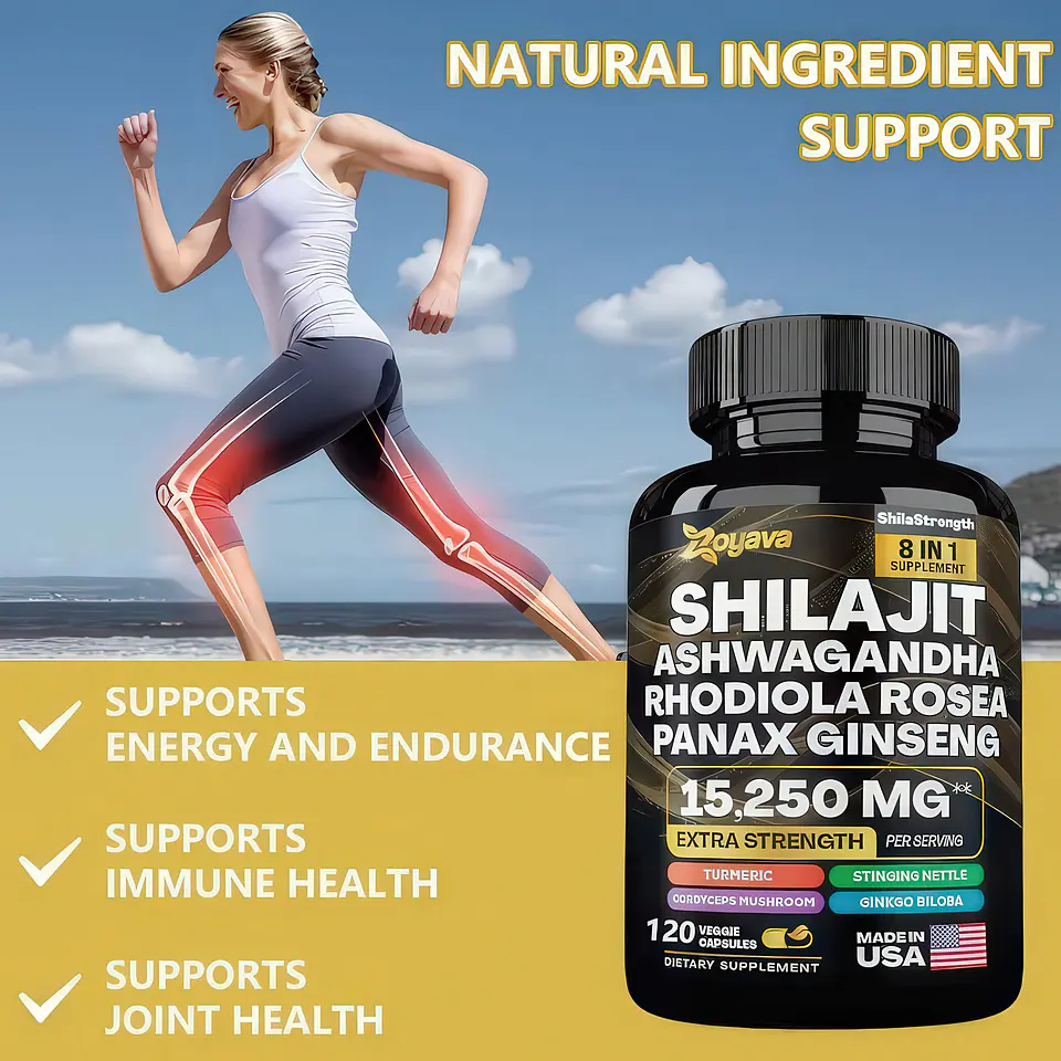 Zoyava Shilajit + Ashwagandha + Rhodiola + Panax 120 Cápsulas 7