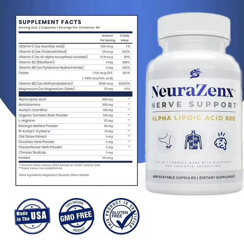 Neurazenx Nerve Support 60 Cápsulas Vegetales 2