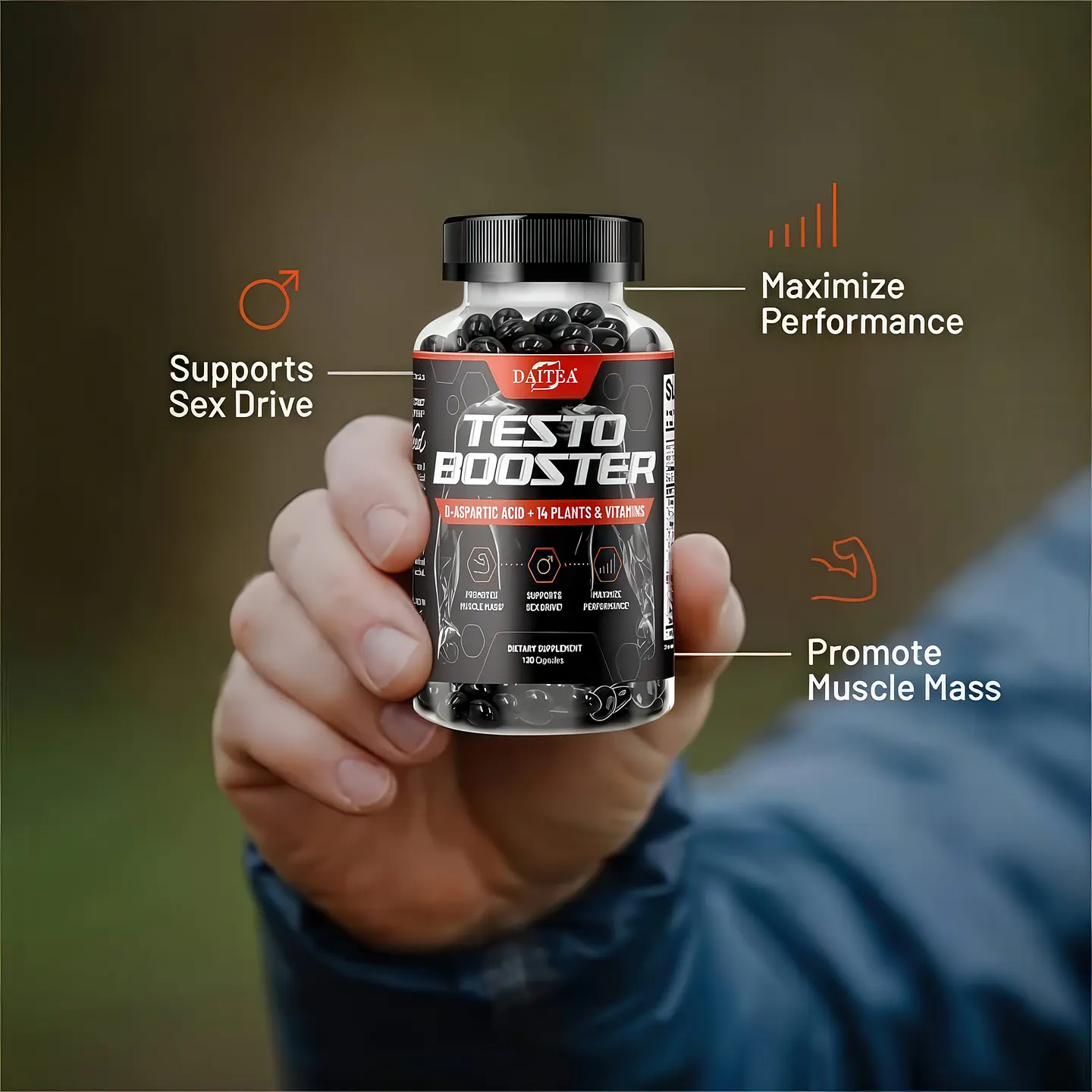 Daitea Testo Booster 120 Cápsulas 2
