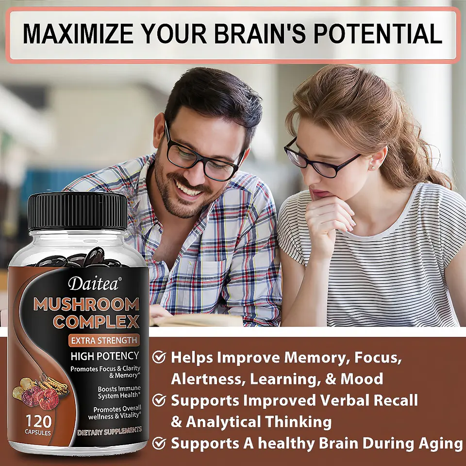 DAITEA Mushroom Complex Extra Strength (120 Cápsulas Blandas) 8